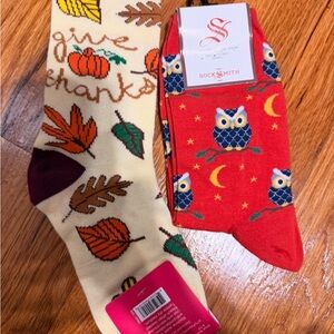 Thanksgiving and Owl Themed Socks Set